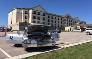 Betty just having been brought back to life in front of the Hilton Garden Inn at Rapid City.