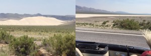 A sand hill and a salt lake enroute to Fallon
